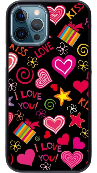 Coque iPhone 12 / 12 Pro - Valentine 2023 love symbols