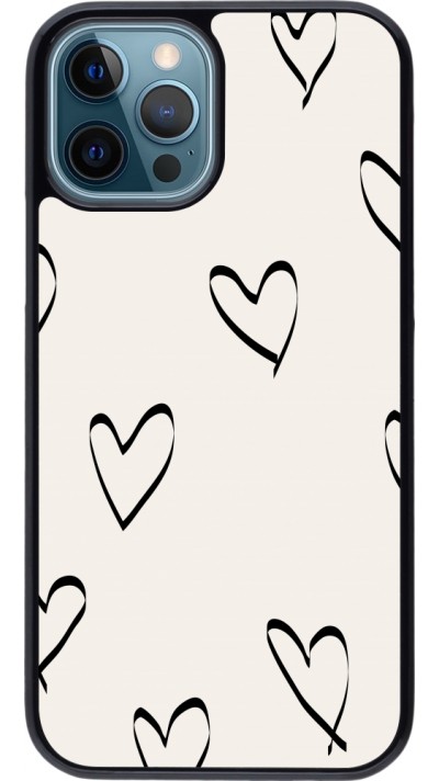 iPhone 12 / 12 Pro Case Hülle - Valentine 2023 minimalist hearts