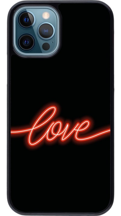 Coque iPhone 12 / 12 Pro - Valentine 2023 neon love