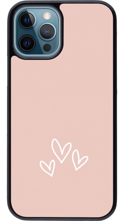 Coque iPhone 12 / 12 Pro - Valentine 2023 three minimalist hearts