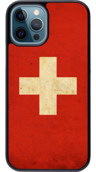 Hülle iPhone 12 / 12 Pro - Vintage Flag SWISS