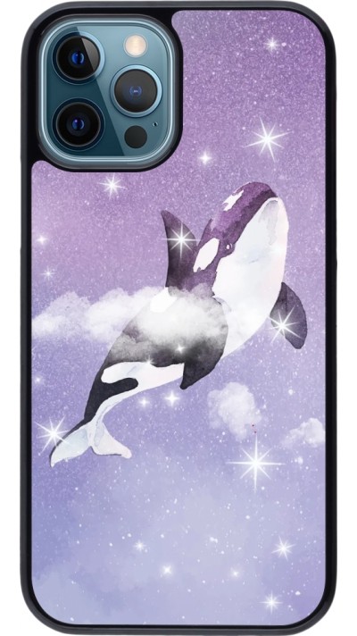 Hülle iPhone 12 / 12 Pro - Whale in sparking stars