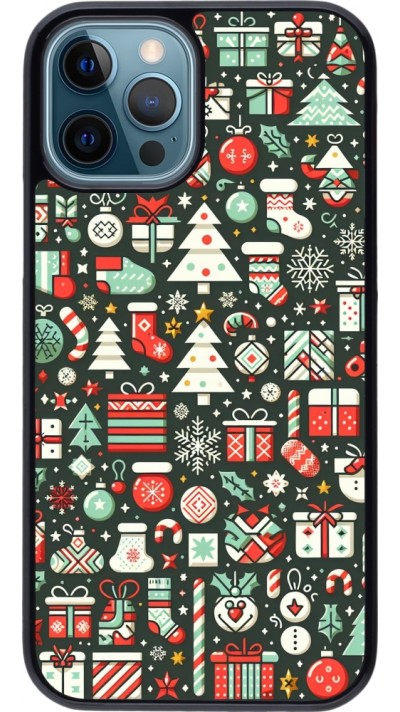 iPhone 12 / 12 Pro Case Hülle - Weihnachten 2023 Flachmuster