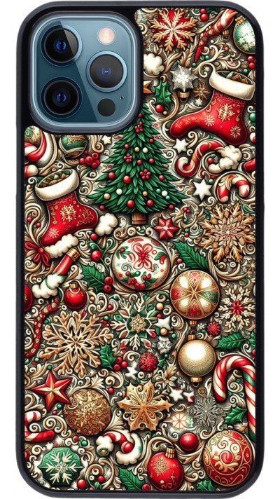 iPhone 12 / 12 Pro Case Hülle - Weihnachten 2023 Mikromuster
