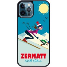 iPhone 12 / 12 Pro Case Hülle - Zermatt Ski Downhill