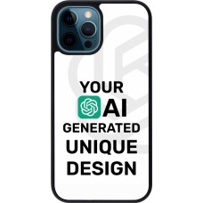 iPhone 12 / 12 Pro Case Hülle - Silikon schwarz 100% einzigartig erstellt dank Deiner Kreativität und künstlicher Intelligenz (KI)