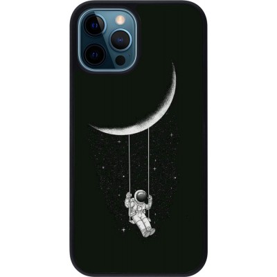 Hülle iPhone 12 / 12 Pro - Silikon schwarz Astro balançoire