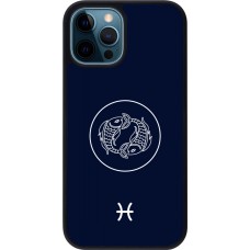 iPhone 12 / 12 Pro Case Hülle - Silikon schwarz Astrologie Fische