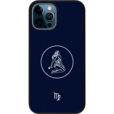 Coque iPhone 12 / 12 Pro - Silicone rigide noir Astrologie Vierge