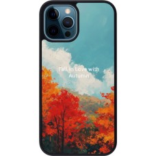 Coque iPhone 12 / 12 Pro - Silicone rigide noir Autumn 25 Fall in love