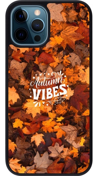 Coque iPhone 12 / 12 Pro - Silicone rigide noir Autumn 25 Autumn vibes