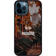 Coque iPhone 12 / 12 Pro - Silicone rigide noir Autumn 25 Hello autumn