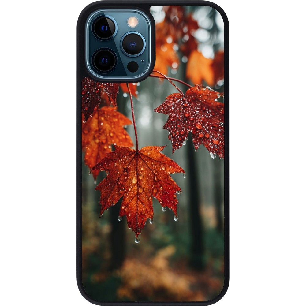 Coque iPhone 12 / 12 Pro - Silicone rigide noir Autumn 25 Rain