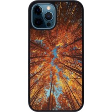 Coque iPhone 12 / 12 Pro - Silicone rigide noir Autumn 25 Trees
