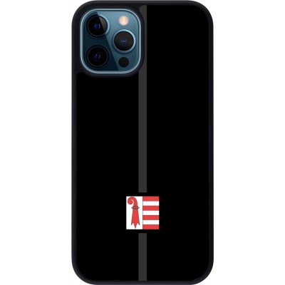 Coque iPhone 12 / 12 Pro - Silicone rigide noir Canton JU noir