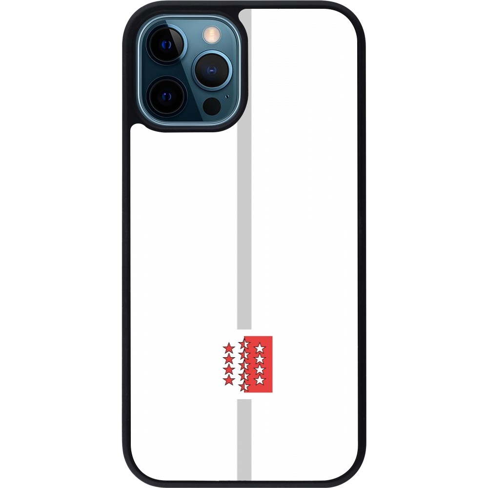 iPhone 12 / 12 Pro Case Hülle - Silikon schwarz Kanton VS weiss