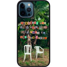 Coque iPhone 12 / 12 Pro - Silicone rigide noir Chairs DTMF