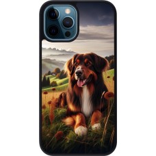 iPhone 12 / 12 Pro Case Hülle - Silikon schwarz Hund Land Schweiz