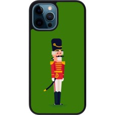 Coque iPhone 12 / 12 Pro - Silicone rigide noir Christmas 25 Nutcracker Green