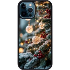 Coque iPhone 12 / 12 Pro - Silicone rigide noir Christmas 25 Xmas Decorated Tree