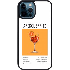 iPhone 12 / 12 Pro Case Hülle - Silikon schwarz Cocktail Rezept Aperol Spritz