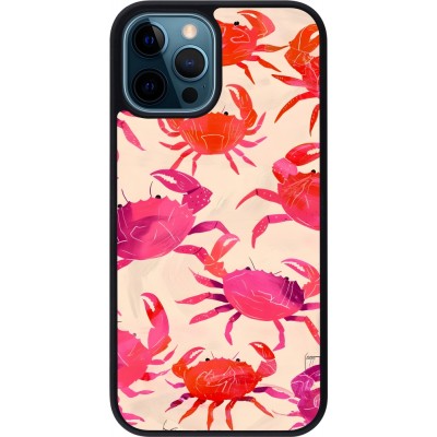 iPhone 12 / 12 Pro Case Hülle - Silikon schwarz Crabs Paint