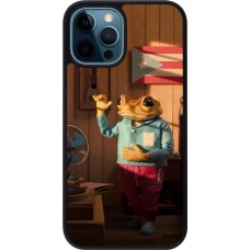 Coque iPhone 12 / 12 Pro - Silicone rigide noir Dancing frog DTMF