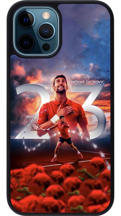 iPhone 12 / 12 Pro Case Hülle - Silikon schwarz Djokovic 23 Grand Slam
