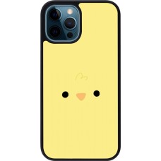 Coque iPhone 12 / 12 Pro - Silicone rigide noir Easter 2026 Little chicken