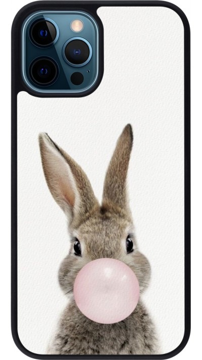 iPhone 12 / 12 Pro Case Hülle - Silikon schwarz Easter 2023 bubble gum bunny