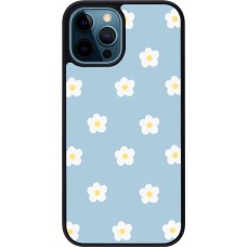 iPhone 12 / 12 Pro Case Hülle - Silikon schwarz Easter 2024 daisy flower