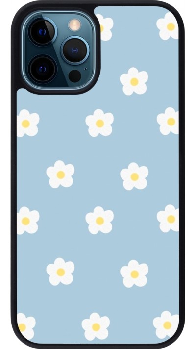 iPhone 12 / 12 Pro Case Hülle - Silikon schwarz Easter 2024 daisy flower