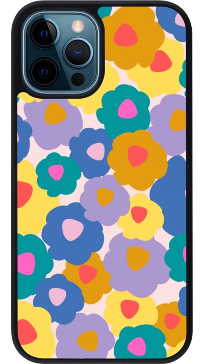 iPhone 12 / 12 Pro Case Hülle - Silikon schwarz Easter 2024 flower power