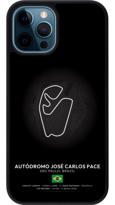 iPhone 12 / 12 Pro Case Hülle - Silikon schwarz F1 Track 2025 Brazil