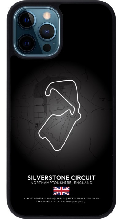 iPhone 12 / 12 Pro Case Hülle - Silikon schwarz F1 Track 2025 Great Britan