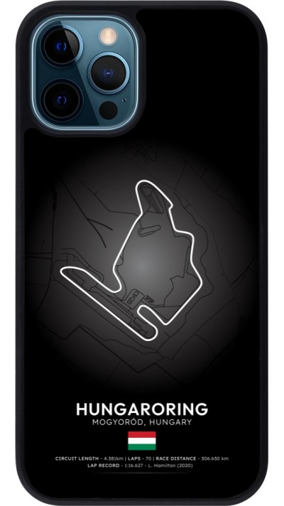 iPhone 12 / 12 Pro Case Hülle - Silikon schwarz F1 Track 2025 Hungary