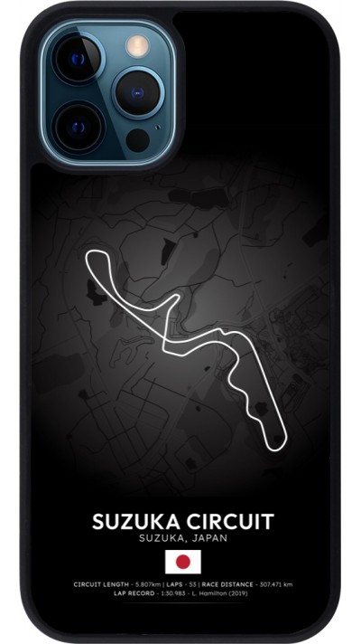 iPhone 12 / 12 Pro Case Hülle - Silikon schwarz F1 Track 2025 Japan