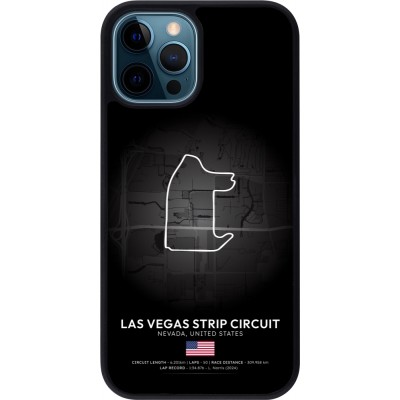 Coque iPhone 12 / 12 Pro - Silicone rigide noir F1 Track 2025 Las Vegas