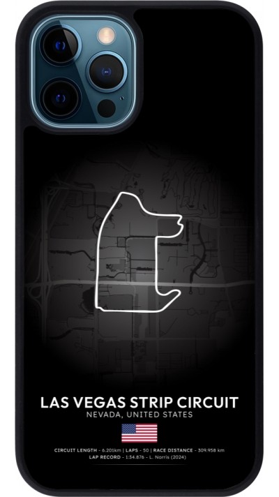 iPhone 12 / 12 Pro Case Hülle - Silikon schwarz F1 Track 2025 Las Vegas