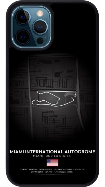 iPhone 12 / 12 Pro Case Hülle - Silikon schwarz F1 Track 2025 Miami