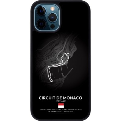 Coque iPhone 12 / 12 Pro - Silicone rigide noir F1 Track 2025 Monaco