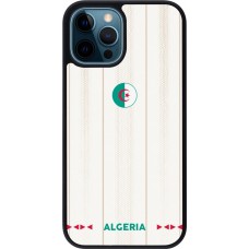 Coque iPhone 12 / 12 Pro - Silicone rigide noir Maillot de football Algérie 2026 personnalisable
