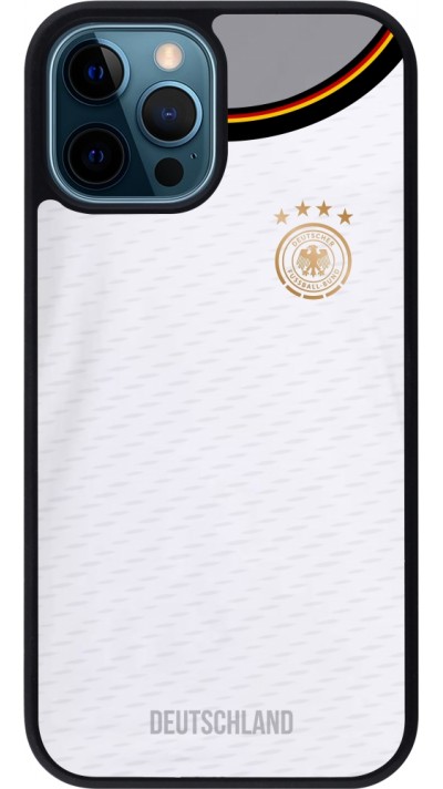iPhone 12 / 12 Pro Case Hülle - Silikon schwarz Deutschland 2022 personalisierbares Fußballtrikot