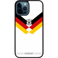 Coque iPhone 12 / 12 Pro - Silicone rigide noir Maillot de football Allemagne 2026 personnalisable