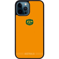 Coque iPhone 12 / 12 Pro - Silicone rigide noir Maillot de football Australie 2026 personnalisable