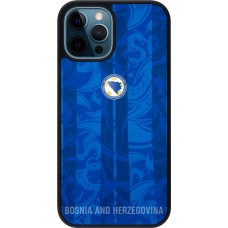 Coque iPhone 12 / 12 Pro - Silicone rigide noir Maillot de football Bosnie-Herzégovine 2026 personnalisable