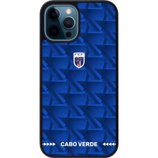 Coque iPhone 12 / 12 Pro - Silicone rigide noir Maillot de football Cap-Vert 2026 personnalisable
