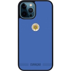 Coque iPhone 12 / 12 Pro - Silicone rigide noir Maillot de football Curaçao 2026 personnalisable