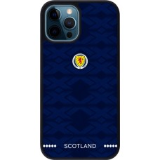 Coque iPhone 12 / 12 Pro - Silicone rigide noir Maillot de football Ecosse 2026 personnalisable