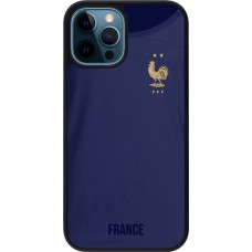iPhone 12 / 12 Pro Case Hülle - Silikon schwarz Frankreich 2022 personalisierbares Fussballtrikot